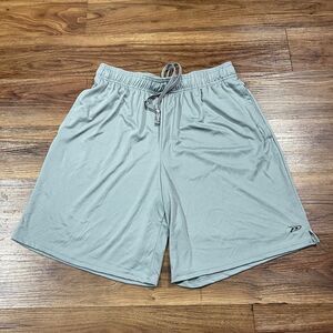 Pro Player Athletic Shorts Wicking Elastic Waist Polyester Drawstring Gray Men L